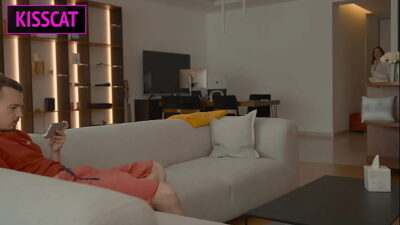 What if Step mom Catches Step son Jerking on Couch?! Joins for Mutual, Sucks, Hard Fucks with Facial